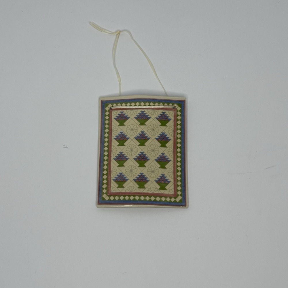 VTG 1989 Hill Design Celebration Of American Quilts Baskets Hanging Tile